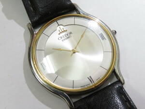16700 上605-207　腕時計 セイコー クレドール　5A74-0020　18KT ベゼル　アナログ クォーツ メンズ　創立記念 勤続表彰　SEIKO CREDOR　60
