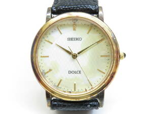 16761　新603-345　腕時計　セイコー ドルチェ　5E61-0A80　アナログ　ラウンド　クォーツ　メンズ　文字盤汚れあり　SEIKO DOLCE　60