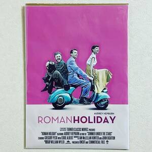 布 ポスター「ローマの休日　3人　ピンク　オードリー・ヘプバーン　ヘップバーン」