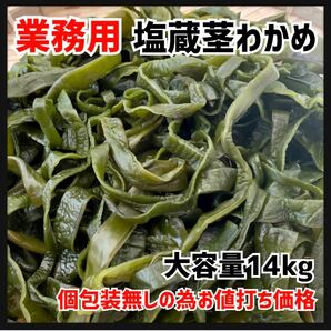 【塩蔵茎わかめ】大容量14kg 産地直送 三陸産 人気 業務用　個包装無しの為お値打ち価格 塩蔵茎わかめ 三陸産 茎わかめ