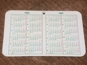 ロレックス カレンダー 1986年 1987年 ノベルティ ヴィンテージ アンティーク Calendar 80年代 時計 付属品 ROLEX 非売品