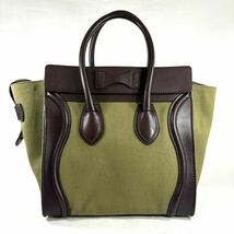 ☆格安出品☆ CELINE ラゲージ マイクロショッパー ハンドバッグ セリーヌ レザー ファブリック ヴィンテージ レディース RL_画像3