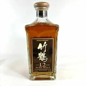 ☆1000円スタート☆ ニッカウイスキー 竹鶴 12年 ピュアモルト NIKKA WHISKY 箱付き 古酒 お酒 アルコール コレクション RL