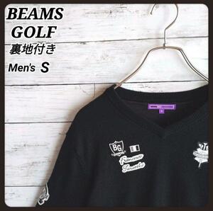 BEAMS GOLF ビームスゴルフ タラッティ Vネックセーター メンズS 黒 ウール 裏地付き ビームスゴルフ メンズ ビームスゴルフ ジャージ