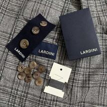 【新品】LARDINI 極上 シルク × ウール 春夏 3B 段返り ジャケット 44 グレンチェック 国内正規 イタリア製 ラルディーニ ブートニエール_画像7