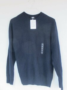 ○ 未使用タグ付き UNIQLO ユニクロ カシミヤクルーネックセーター（長袖）Sサイズ 紺色系 351-460943 メンズ