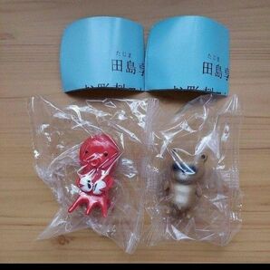 田島享央己のお彫刻コレクション3ガチャ　ガチャガチャ　饅頭を二つに割る蛸　たぬき　フィギュア　たこ　狸　2種セット　新品