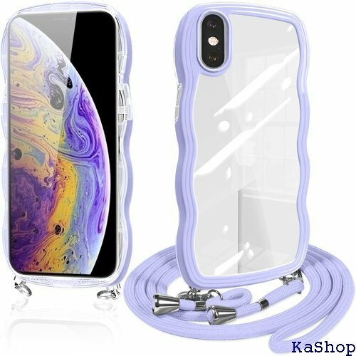 iPhone XS ケース ショルダー クリア iph かわいい 韓国 耐衝撃 アイフォンXS/X クローブ 紫 521