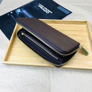 [ rice field middle leather .] with translation Germany tongue na- long wallet epi leather Zippy wallet round fastener cow leather men's long wallet leather purse tea color 