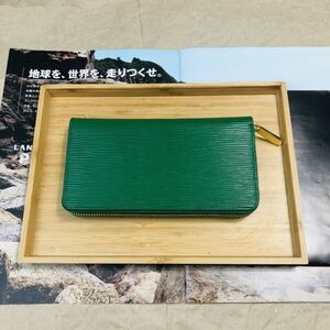 [ rice field middle leather .] long wallet epi leather Zippy wallet round fastener leather purse men's purse lady's purse 1 jpy long wallet new goods 