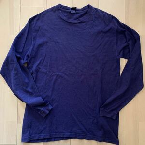 90s【Patagonia】パタゴニア beneficial T's 長袖Tシャツ ピグメント ナス紺 無地 USA製　染めT ロングスリーブ