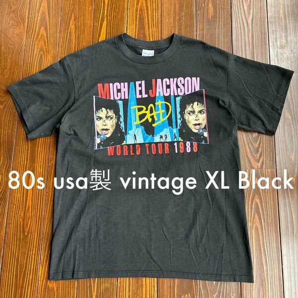 80s usa製 Michael Jackson マイケル　ジャクソン　XL ブラック　ビンテージ　レア