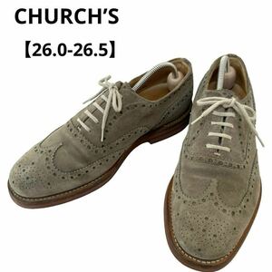 CHURCH’S【DOWNTON】スエードシューズ ウイングチップ スエード ビジネス 革靴 メダリオン