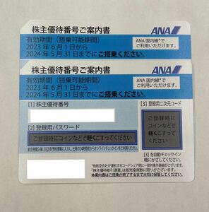 ◆お値打ち価格◆　全日空 ＡＮＡ株主優待券　2枚　有効期間～2024年5月31日まで　②