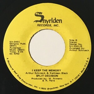 Split Decision - I Keep The Memory - Snyrlden ■ soul disco 45