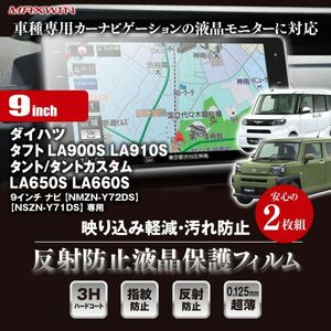 カーナビ カーオーディオ 専用フィルム 9インチ タフト LA900S LA910S タント/タントカスタム LA650S LA660S 2枚セット 【K-FILM05-TAN1】