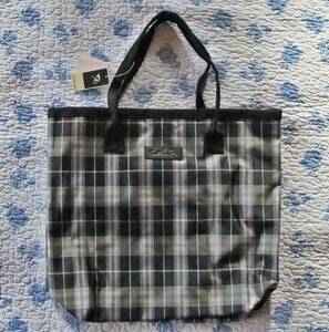  new goods * Arnold Palmer. tote bag * check pattern * black × gray 