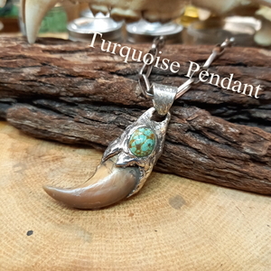 rym-7 Bear Claw turquoise pendant [ bear nail ] necklace [Silver925] hand made 