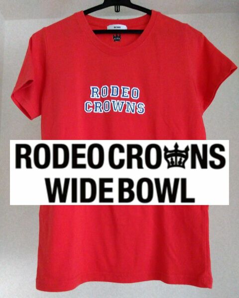 Tシャツ　半袖　赤　レッド　刺繍　Ｍサイズ　ロデオ　ロデオクラウン　RODEO　RODEOCROWNS