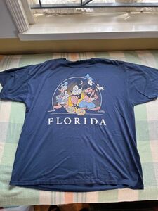 90sディズニービンテージ（ヴィンテージ ）ネイビー紺フェードオーバーサイズTシャツ