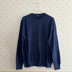 UNIQLO ユニクロ セーター　ウォッシャブルコットンクルーネックセーター　ブルー