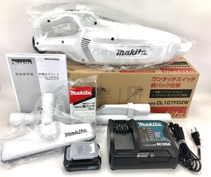 新品 マキタ 充電式クリーナ CL107FDZW 本体 + バッテリ + 充電器 ( CL107FDSHW と同じ ) 10.8V 未使用 充電式クリーナー コードレス