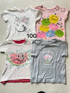 100サイズ　 女の子 半袖Tシャツ トップス　4着まとめ売り