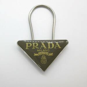 1 jpy ~ Prada triangle plate design key ring green group color small articles control 10052