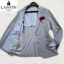 ★春・夏快適♪【超美品】ランバン LANVIN ☆レオパード(ヒョウ)柄 防シワ・吸水速乾・着心地最高 ストレッチ♪ シャイニー ジャケット L_画像1