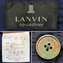 ★超高級 シルク【未使用級】LANVIN ランバン ☆春・夏 超光沢♪ 通気性抜群 『シアサッカー』 凹凸 ワッフルチェック柄 ジャケット M程度_画像10