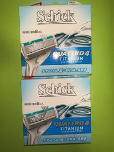 送料込 2セット シック Schick クアトロ4 チタニウム QUATTRO4 TITANIUM 替刃 替刃8コ入