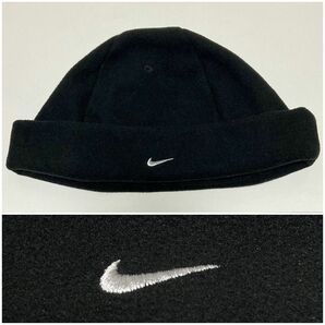 90s NIKE フリースビーニー ナイキ ヴィンテージ 良好 黒 帽子