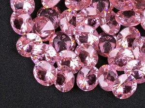 ★ピンクカラー キュービックジルコニア ルース 10mm おまとめて大量約25個セット 人工ダイヤモンド ラウンドブリリアントカット Nw64