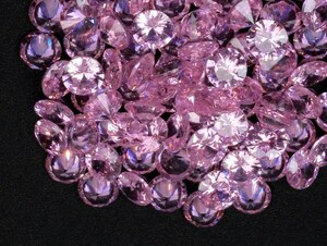 ★ピンクカラー キュービックジルコニア ルース 6mm おまとめて大量約50個セット 人工ダイヤモンド ラウンドブリリアントカット Nw87