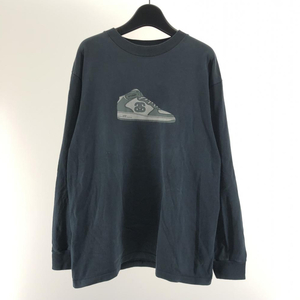 【中古】90s STUSSY スニーカープリントロンT ネイビー サイズM ステューシー ヴィンテージ[240017625965]