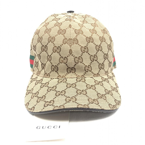 【中古】GUCCI　オリジナルGCキャンバス　ベースボールキャップ　サイズL　未使用品　グッチ[240017627180]