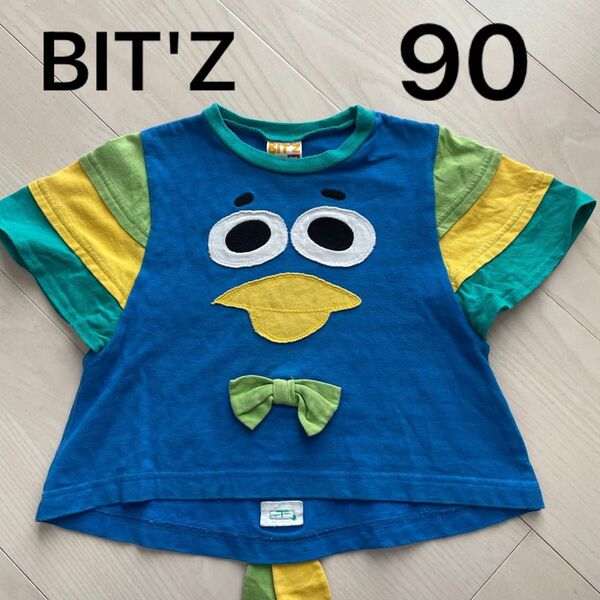 BIT'Z ビッツ　Tシャツ　半袖　青　鳥　可愛い　90