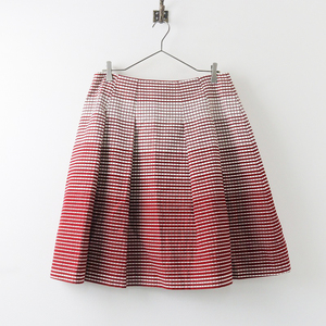  large size a maca AMACA tuck flair skirt 46/ red white bottoms check [2400013861069]