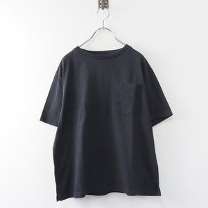 ニコアンド niko and… コットン 胸ポケット 半袖Tシャツ/ブラック トップス【2400013868051】