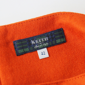 美品 大きいサイズ キース KEITH ウールボックスプリーツスカート 42/オレンジ フレア【2400013865456】の画像8