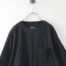 2020SS エムエイチエル マーガレットハウエル MHL GARMENT DYE BASIC JERSEY コットンジャージーTシャツ 2/ブラック【2400013873192】_画像3