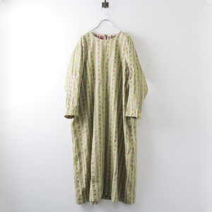  beautiful goods regular price 6.4 ten thousand 45R 45rpm four ti five a-ru cotton linenja card. dress 0/ beige One-piece [2400013875578]