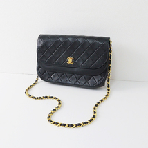 シャネル CHANEL マトラッセ ダブルフラップショルダーバッグ/ブラック レザー ラムスキン チェーン 鞄 ココマーク【2400013878258】_画像1