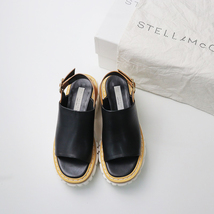 美品 2021SS ステラマッカートニー STELLA McCARTNEY EMILIE エミリー 厚底サンダル 35/ブラック 22cm【2400013871273】_画像1