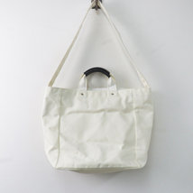 テンベア TEMBEA LABORTOTE BASIC レザー使い キャンバス トートバッグ/ホワイト ハンドバッグ ショルダーバッグ【2400013871198】_画像2