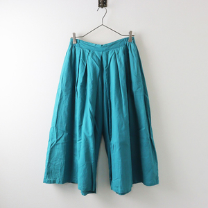  Ferrie simo rib in comfort Live in comfort Easy cropped pants wide pants L/ blue culotte [2400013887908]