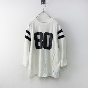 美品 2023AW アメリカーナ × アパルトモン L'appartement Americana 80 PRINT FOOTBALL T SHIRT/ホワイト Tシャツ-.【2400013882941】