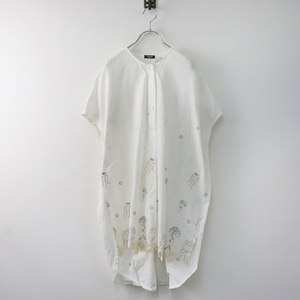  marble shudomarble SUD jellyfish LACE cotton linen no color tunic / white tops [2400013886253]