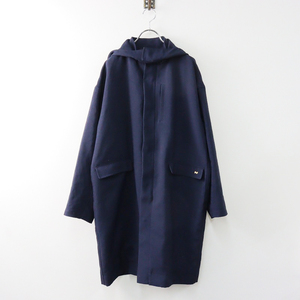  mina perhonen mina perhonen rain friends water repelling processing with a hood . coat 36/ navy is oli feather woven [2400013886444]