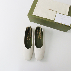 極美品 2023AW イエナ IENA取扱 マリアルカ MARIA LUCA Augusta Ballet Flat フラットパンプス 37/アイボリー 24cm【2400013906494】